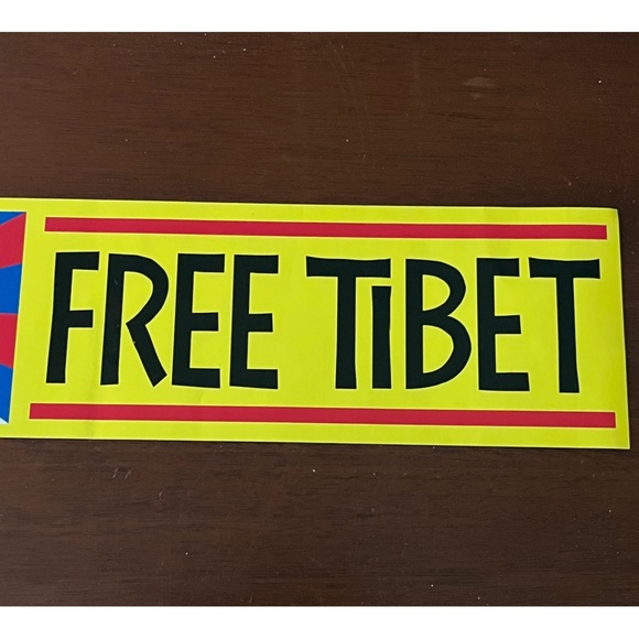 ♥️”Free Tibet” Large Standard Size Bumper Sticker- NEW & Unused♥️ - Picture 3 of 4